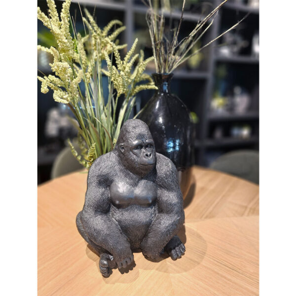 GORILLA BERINGEI ΔΙΑΚΟΣΜΗΤΙΚΟ ΓΟΡΙΛΑΣ 21x19.5x38.8cm POLYRESIN ΜΑΥΡΟ ΜΑΤ 028408 - Image 6