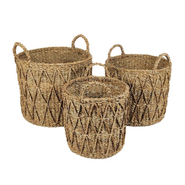 ALMAR ΚΑΛΑΘΙ ΑΠΟΘΗΚΕΥΣΗΣ SET 3ΤΜΧ 36x36x30cm SEAGRASS ΦΥΣΙΚΟ 028652 - Image 3