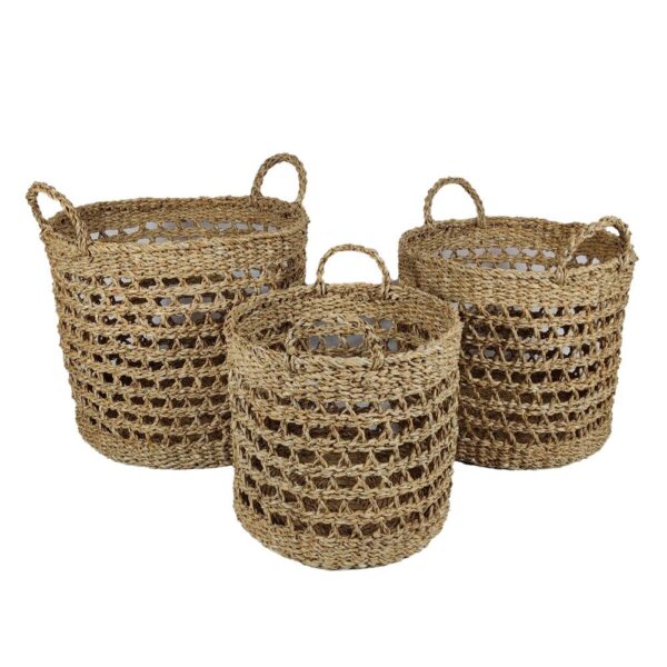 ALMAR ΚΑΛΑΘΙ ΧΕΡΟΥΛΙ SET 3ΤΜΧ 40x40x35cm SEAGRASS ΦΥΣΙΚΟ 028660 - Image 4