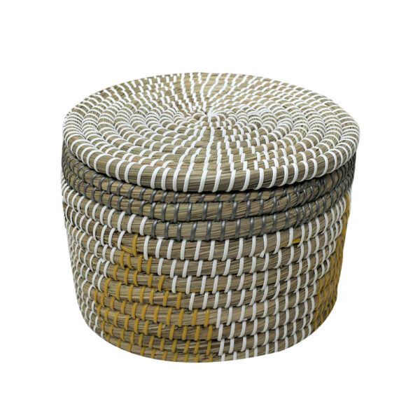 KAIA_L ΚΑΛΑΘΙ ΜΕ ΚΑΠΑΚΙ 35x35x25cm KANSGRASS ΠΟΛΥΧΡΩΜΟ PVC 028703 - Image 2