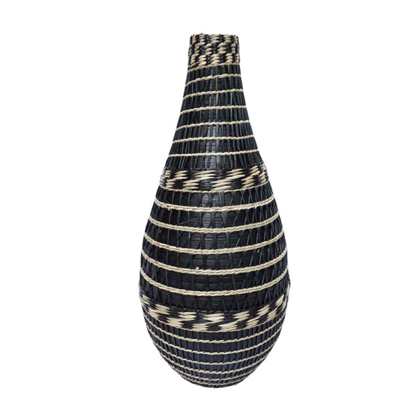 JABBAR ΒΑΖΟ 25x25x50cm BAMBOO ΜΑΥΡΟ ΦΥΣΙΚΟ SEAGRASS 028783 - Image 2
