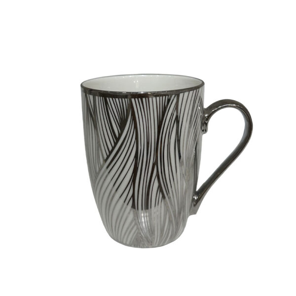 CHIC ΚΟΥΠΑ 8x8x11cm NEW BONE CHINA ΛΕΥΚΟ SILVER 028831 - Image 3