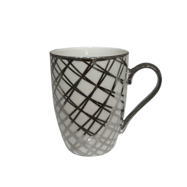 CHIC ΚΟΥΠΑ 8x8x11cm NEW BONE CHINA ΛΕΥΚΟ SILVER 028832 - Image 3