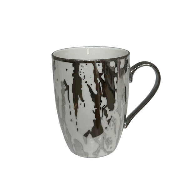 CHIC ΚΟΥΠΑ 8x8x11cm NEW BONE CHINA ΛΕΥΚΟ SILVER 028833 - Image 3