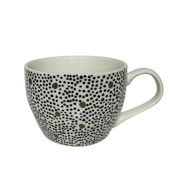 SERAX ΚΟΥΠΑ 11x11x8cm NEW BONE CHINA ΛΕΥΚΟ ΜΑΥΡΟ ΧΡΥΣΟ 028854 - Image 4