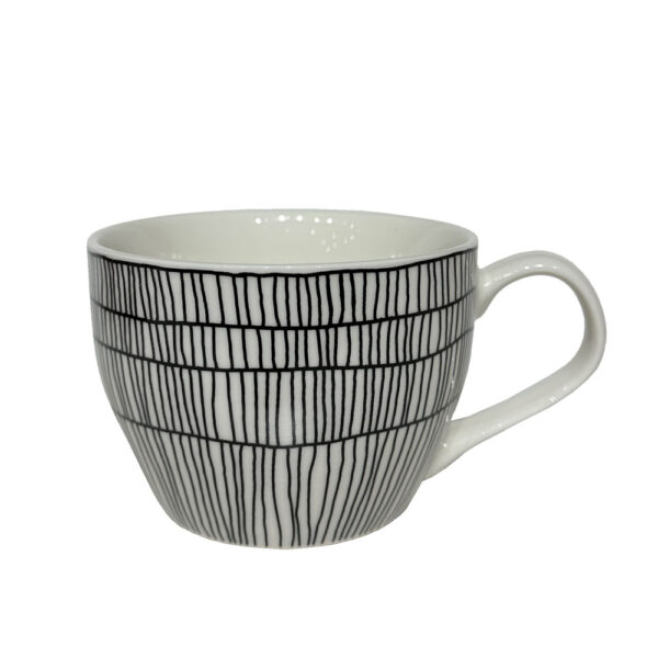 SERAX ΚΟΥΠΑ 11x11x8cm NEW BONE CHINA ΛΕΥΚΟ ΜΑΥΡΟ 028855 - Image 4