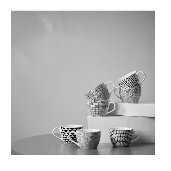 SERAX ΚΟΥΠΑ 11x11x8cm NEW BONE CHINA ΛΕΥΚΟ ΜΑΥΡΟ 028856 - Image 8