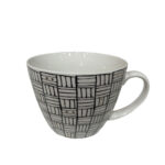 SERAX ΚΟΥΠΑ 11x11x8cm NEW BONE CHINA ΛΕΥΚΟ ΜΑΥΡΟ ΧΡΥΣΟ 028857 - Image 4