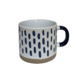 COZY ΚΟΥΠΑ 9x9x8cm STONEWARE ΛΕΥΚΟ MIDNIGHT BLUE ΜΠΕΖ 028860 - Image 4
