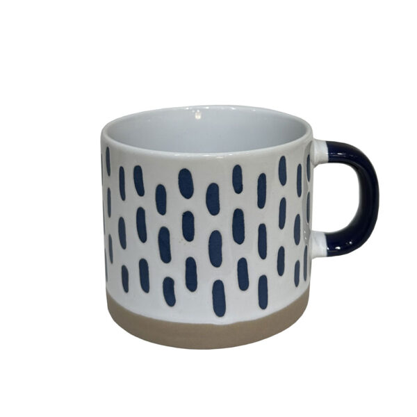COZY ΚΟΥΠΑ 9x9x8cm STONEWARE ΛΕΥΚΟ MIDNIGHT BLUE ΜΠΕΖ 028860 - Image 4