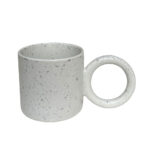 TERRAZZO ΚΟΥΠΑ 8x8x8cm STONEWARE ΛΕΥΚΟ ΓΚΡΙ 028872 - Image 3