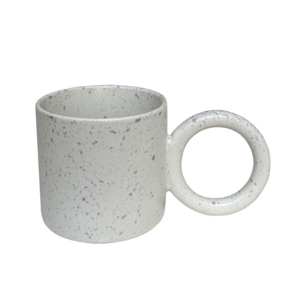 TERRAZZO ΚΟΥΠΑ 8x8x8cm STONEWARE ΛΕΥΚΟ ΓΚΡΙ 028872 - Image 3