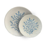 YDRA ΠΙΑΤΟ ΓΛΥΚΟΥ SET 7ΤΜΧ 30x30x3cm NEW BONE CHINA ΛΕΥΚΟ ΓΑΛΑΖΙΟ 028896 - Image 3