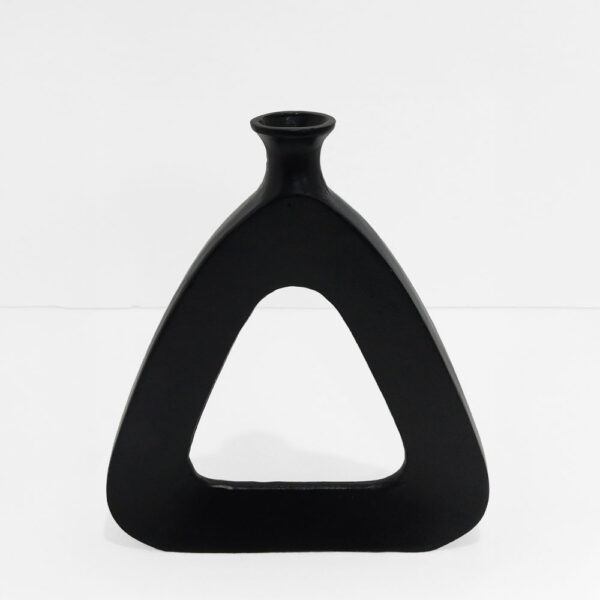 ABSTRACT TRIANGLE ΒΑΖΟ 33x5x38cm ΑΛΟΥΜΙΝΙΟ ΜΑΥΡΟ 028989 - Image 4