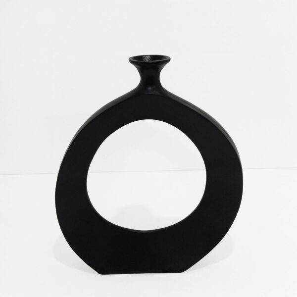 ABSTRACT CIRCLE ΒΑΖΟ 37x5x45cm ΑΛΟΥΜΙΝΙΟ ΜΑΥΡΟ 028991 - Image 4