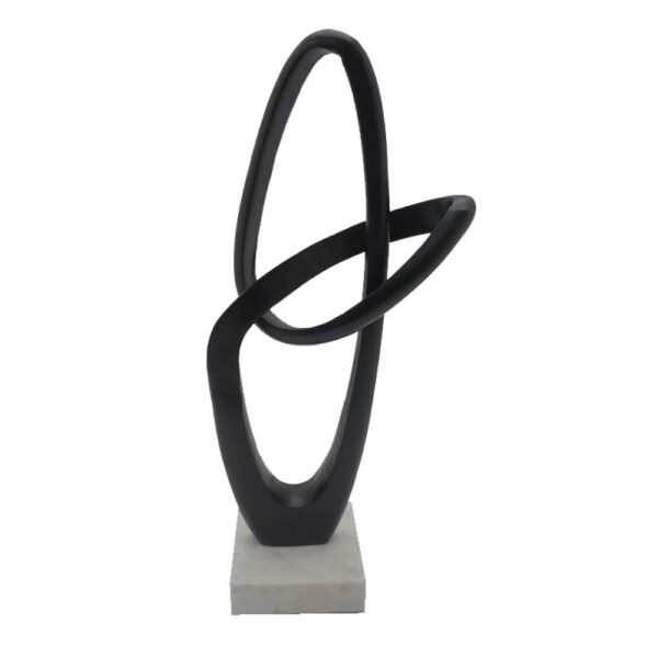 NORDI ΔΙΑΚΟΣΜΗΤΙΚΟ TOTEM 19x13x50cm ΑΛΟΥΜΙΝΙΟ ΜΑΥΡΟ ΛΕΥΚΟ ΠΕΤΡΑ 029005 - Image 2