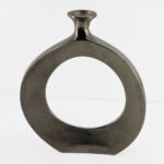 ABSTRACT CIRCLE ΒΑΖΟ 37x5x45cm ΑΛΟΥΜΙΝΙΟ SILVER NICKEL 029019 - Image 4