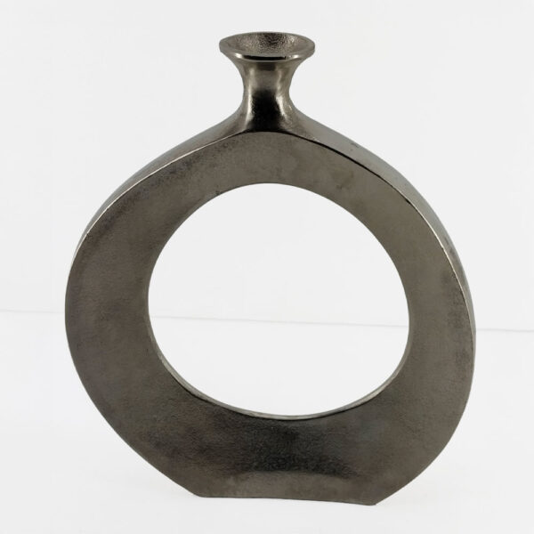 ABSTRACT CIRCLE ΒΑΖΟ 37x5x45cm ΑΛΟΥΜΙΝΙΟ SILVER NICKEL 029019 - Image 4