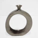 ABSTRACT CIRCLE ΒΑΖΟ 26x4x31cm ΑΛΟΥΜΙΝΙΟ SILVER NICKEL 029020 - Image 4