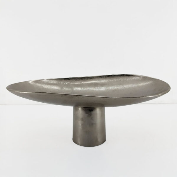 DUNE ΠΛΑΤΩ ΜΕ ΠΟΔΙ 46x26x18cm ΑΛΟΥΜΙΝΙΟ SILVER NICKEL 029033 - Image 4