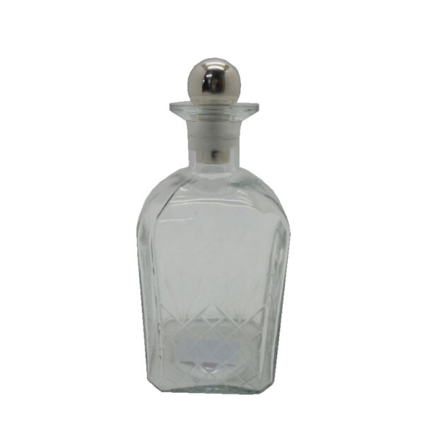 SHIRAN ΜΠΟΥΚΑΛΑ 10x10x26cm ΓΥΑΛΙ ΔΙΑΦΑΝΟ SILVER ΑΛΟΥΜΙΝΙΟ 029036 - Image 3