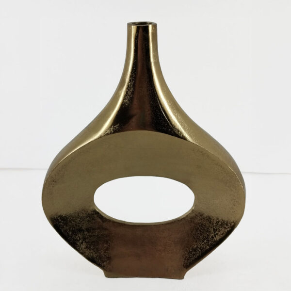 ADEL OVAL ΒΑΖΟ 28x7x35cm ΑΛΟΥΜΙΝΙΟ ΧΡΥΣΟ 029053 - Image 4
