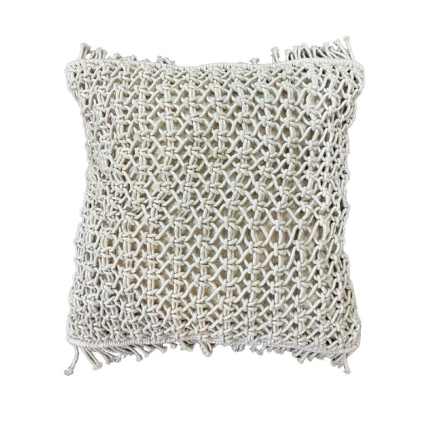 ANALA ΔΙΑΚΟΣΜΗΤΙΚΟ ΜΑΞΙΛΑΡΙ MACRAME 45x45cm ΒΑΜΒΑΚΙ IVORY POLYESTER 029113 - Image 2