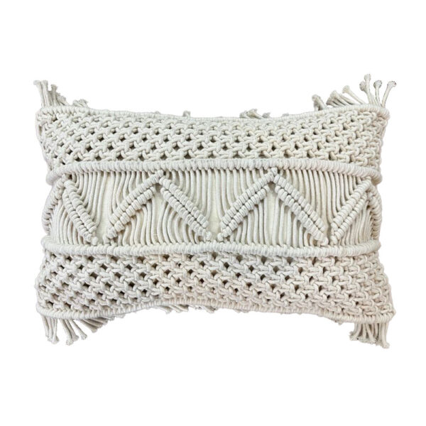 KAIA ΔΙΑΚΟΣΜΗΤΙΚΟ ΜΑΞΙΛΑΡΙ MACRAME 30x50cm ΒΑΜΒΑΚΙ IVORY POLYESTER 029115 - Image 2