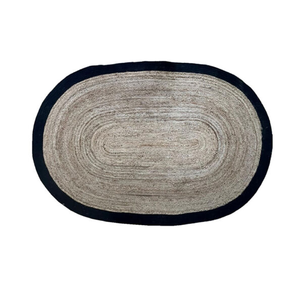SHYLA ΧΑΛΙ ΣΑΛΟΝΙΟΥ ΟΒΑΛ 140x210cm ΓΙΟΥΤΑ ΦΥΣΙΚΟ ΜΑΥΡΟ ΒΑΜΒΑΚΙ 029137 - Image 3