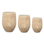 PORTER ΓΛΑΣΤΡΑ SET 3ΤΜΧ 42x42x58cm ΚΕΡΑΜΙΚΟ ΜΠΕΖ 029239 - Image 4