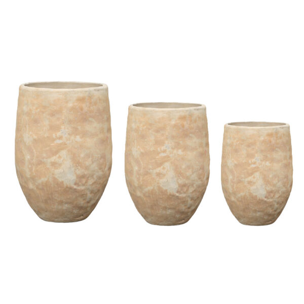 PORTER ΓΛΑΣΤΡΑ SET 3ΤΜΧ 42x42x58cm ΚΕΡΑΜΙΚΟ ΜΠΕΖ 029239 - Image 4