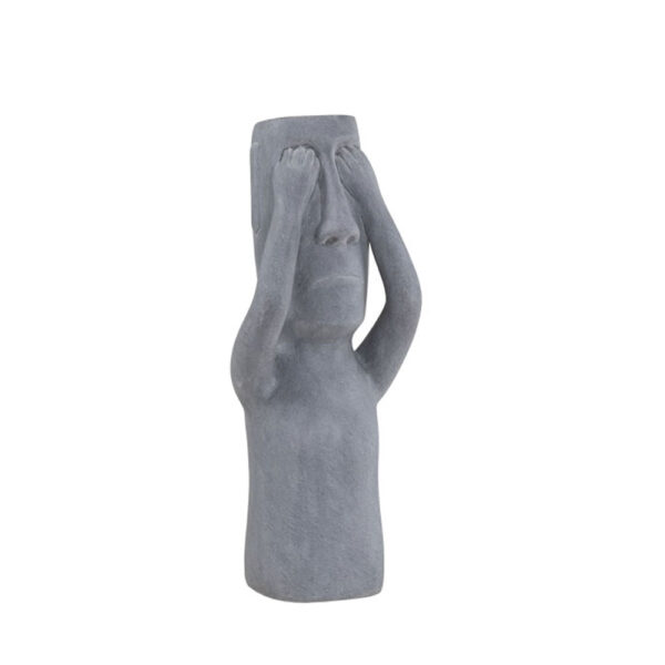 PERU MAN SEE ΔΙΑΚΟΣΜΗΤΙΚΗ ΦΙΓΟΥΡΑ 19x18x51cm ΤΕΧΝΗΤΗ ΠΕΤΡΑ ΓΚΡΙ 029259 - Image 3