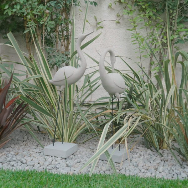 FLAMINGO COUPLE ΔΙΑΚΟΣΜΗΤΙΚΟ ΦΛΑΜΙΝΓΚΟ ΣΕΤ 2ΤΜΧ 41x26x116cm ΤΕΧΝΗΤΗ ΠΕΤΡΑ ΜΠΕΖ 029266 - Image 2