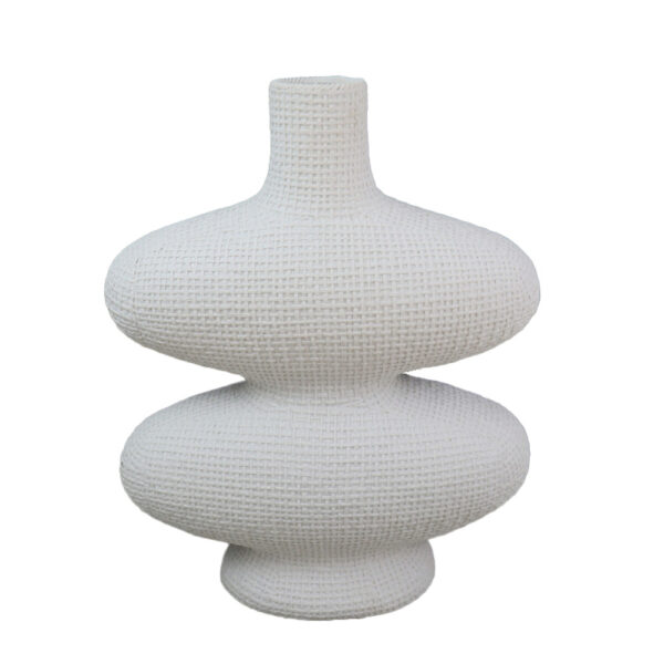 RANDI ΒΑΖΟ 32x15x39cm POLYRESIN ΛΕΥΚΟ 029650 - Image 3