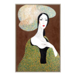 VINTAGE LADY ΠΙΝΑΚΑΣ ΔΙΑΚΟΣΜΗΣΗΣ 83x123x4cm ΚΑΜΒΑΣ ΠΟΛΥΧΡΩΜΟ ΞΥΛΟ ΦΥΣΙΚΟ 029730 - Image 4