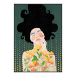 BOTANICAL LADY ΠΙΝΑΚΑΣ ΔΙΑΚΟΣΜΗΣΗΣ 50x70x3cm ΚΑΜΒΑΣ ΠΟΛΥΧΡΩΜΟ ΞΥΛΟ ΜΑΥΡΟ 029759 - Image 3