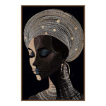 BLACK SOUL ΠΙΝΑΚΑΣ ΔΙΑΚΟΣΜΗΣΗΣ 83x123x4cm ΚΑΜΒΑΣ ΜΑΥΡΟ ΞΥΛΟ ΚΑΦΕ 029762 - Image 4