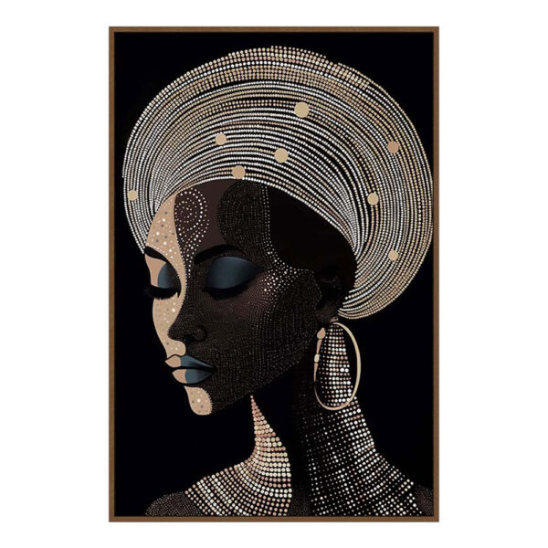 BLACK SOUL ΠΙΝΑΚΑΣ ΔΙΑΚΟΣΜΗΣΗΣ 83x123x4cm ΚΑΜΒΑΣ ΜΑΥΡΟ ΞΥΛΟ ΚΑΦΕ 029762 - Image 4