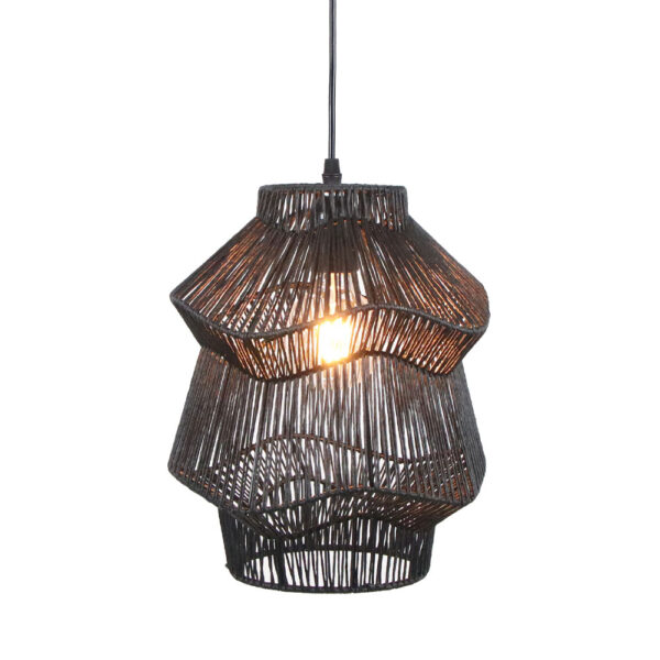 ZANZIBAR A ΦΩΤΙΣΤΙΚΟ ΟΡΟΦΗΣ 26x36x30cm ΜΕΤΑΛΛΟ ΜΑΥΡΟ ΣΧΟΙΝΙ 029792 - Image 2