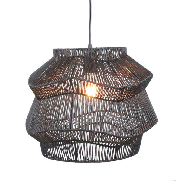ZANZIBAR B ΦΩΤΙΣΤΙΚΟ ΟΡΟΦΗΣ 36x36x30cm ΜΕΤΑΛΛΟ ΜΑΥΡΟ ΣΧΟΙΝΙ 029793 - Image 3