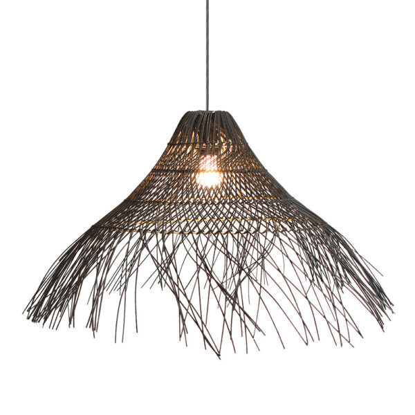 MEDUSE ΦΩΤΙΣΤΙΚΟ ΟΡΟΦΗΣ 75x75x26cm ΜΕΤΑΛΛΟ ΜΑΥΡΟ RATTAN 029795 - Image 2