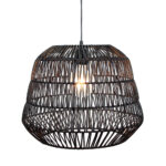 PHUCKET ΦΩΤΙΣΤΙΚΟ ΟΡΟΦΗΣ 40x40x32cm ΜΕΤΑΛΛΟ ΜΑΥΡΟ RATTAN 029796 - Image 2