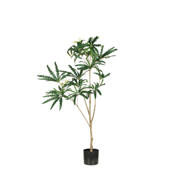 PEACOCK TREE ΔΕΝΤΡΟ ΤΕΧΝΗΤΟ ΣΕ ΓΛΑΣΤΡΑ 120cm PE ΠΡΑΣΙΝΟ ΜΕΤΑΞΩΤΟ ΥΦΑΣΜΑ 029873 - Image 3