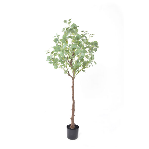 SILVER DOLLAR EUCALYPTUS ΔΕΝΤΡΟ ΤΕΧΝΗΤΟ ΣΕ ΓΛΑΣΤΡΑ 150cm PE ΠΡΑΣΙΝΟ ΜΕΤΑΞΩΤΟ ΥΦΑΣΜΑ 029878 - Image 3