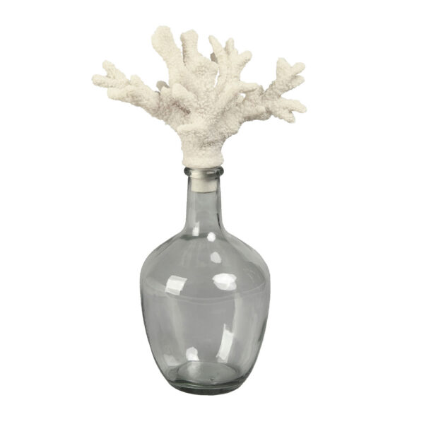 CORALLI ΜΠΟΥΚΑΛΑ ΜΕ ΚΑΠΑΚΙ 24x15x41cm ΓΥΑΛΙ ΔΙΑΦΑΝΟ ΜΠΕΖ POLYRESIN 029942 - Image 4