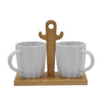 CACTUS ΚΟΥΠΑ ESPRESSO 20x12x17cm ΠΟΡΣΕΛΑΝΗ ΛΕΥΚΟ ΦΥΣΙΚΟ BAMBOO 029999 - Image 3