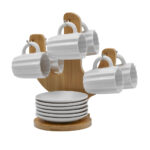 CACTUS ΚΟΥΠΑ ESPRESSO SET 6ΤΜΧ 17x12x22cm ΠΟΡΣΕΛΑΝΗ ΛΕΥΚΟ ΦΥΣΙΚΟ BAMBOO 030000 - Image 3