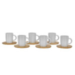 CACTUS ΚΟΥΠΑ ESPRESSO SET 6ΤΜΧ 32x28x7cm ΠΟΡΣΕΛΑΝΗ ΛΕΥΚΟ ΦΥΣΙΚΟ BAMBOO 030001 - Image 4