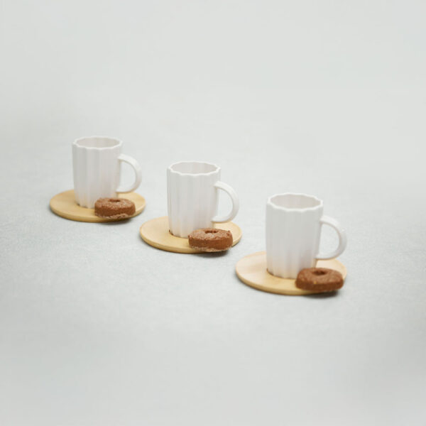 CACTUS ΚΟΥΠΑ ESPRESSO SET 6ΤΜΧ 32x28x7cm ΠΟΡΣΕΛΑΝΗ ΛΕΥΚΟ ΦΥΣΙΚΟ BAMBOO 030001 - Image 5
