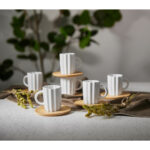 CACTUS ΚΟΥΠΑ ESPRESSO SET 6ΤΜΧ 27x22x6cm ΠΟΡΣΕΛΑΝΗ ΛΕΥΚΟ ΦΥΣΙΚΟ BAMBOO 030002 - Image 5